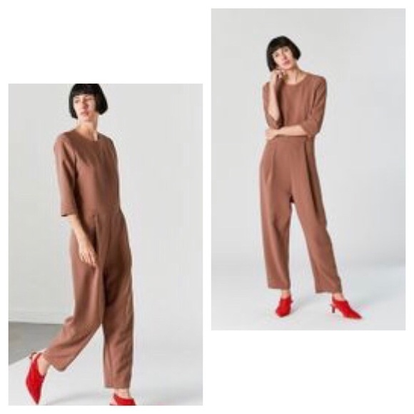 Kaarem Agati Mid Sleeve Jumpsuit- Cocoa Brown Large - Picture 3 of 11
